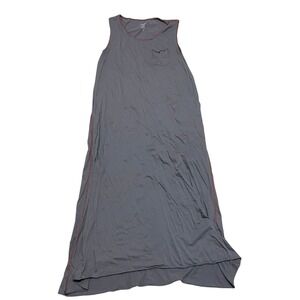 Natural Life Gray Cotton Modal Sleeveless Minimalist Shift Maxi Dress Women's Lg